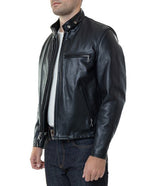 Men's Classic Racer Leather Motorcycle Jacket
