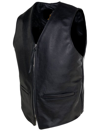 Men's Naked Cow Hide Moto Vest