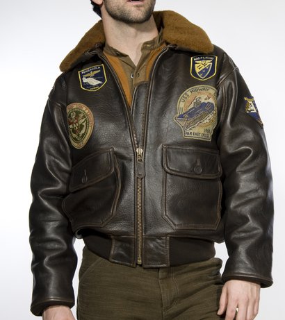 Men's G-1 Wings of Gold Leather Bomber Jacket