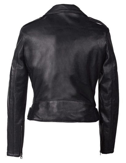 Women's Cropped in Lambskin Leather Jacket