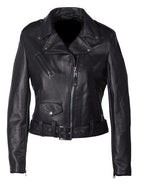Women's Cropped in Lambskin Leather Jacket