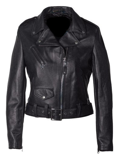 Women's Cropped in Lambskin Leather Jacket