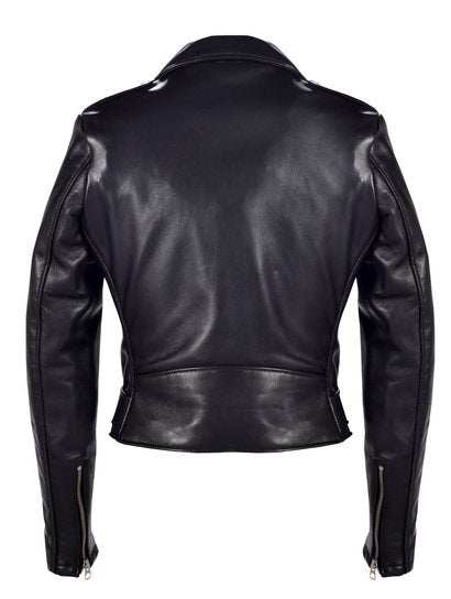 Women's Cropped in Lambskin Leather Jacket