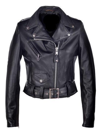 Women's Cropped in Lambskin Leather Jacket
