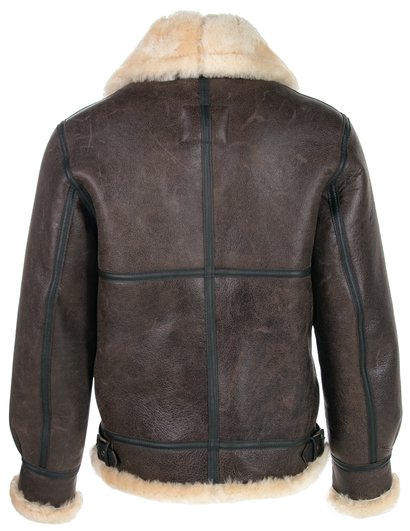 Men's Classic B-3 Sheepskin Leather Bomber Jacket