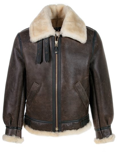 Men's Classic B-3 Sheepskin Leather Bomber Jacket