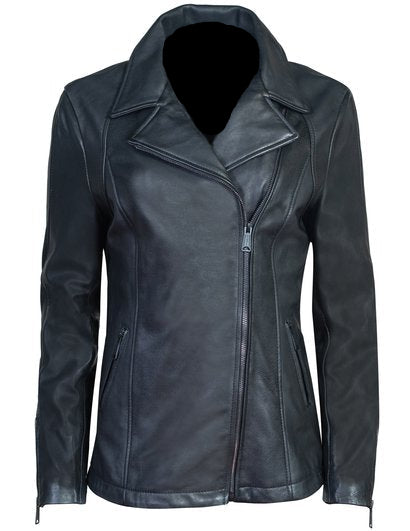 Women's Long Lambskin Moto Jacket