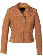 Women's Rough Out Cow Suede Cropped Jacket
