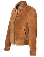 Women's Cow Suede Trucker Jacket