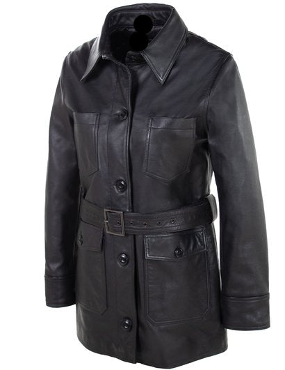 Women's Leather Safari Jacket