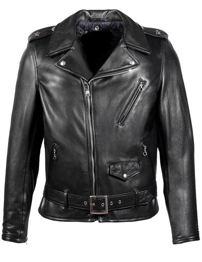Men's Waxy Natural Cowhide 50's Motorcycle Leather Jacket