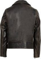 Men's Waxy Pullup Cowhide Clean Motorcycle Jacket