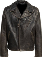 Men's Waxy Pullup Cowhide Clean Motorcycle Jacket