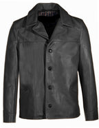 Men's Cowhide Hip Length Car Coat