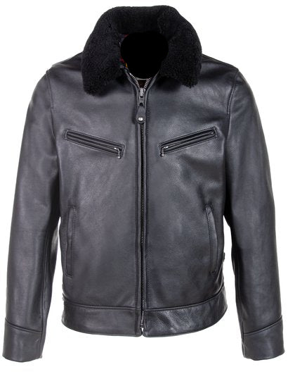 Antique Cowhide Rancher Jacket with Sheepskin Collar