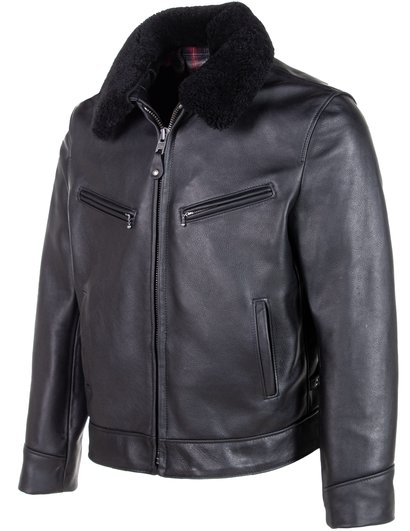 Antique Cowhide Rancher Jacket with Sheepskin Collar