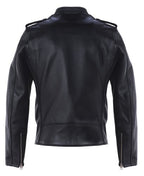 Men's Cuero A Medida Steerhide Hybrid Cafe Racer Asymmetrical Leather Motorcycle Jacket