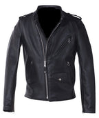 Men's Cuero A Medida Steerhide Hybrid Cafe Racer Asymmetrical Leather Motorcycle Jacket