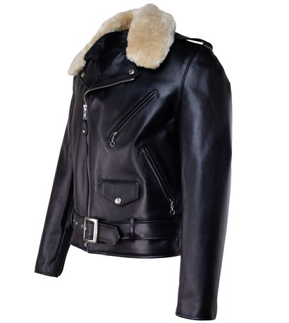 Men's Faux Fur Collar for Leather Motorcycle Jackets