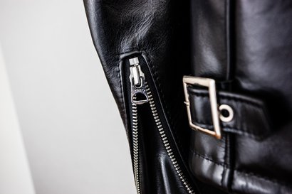 Men's Classic Racer Black Leather Motorcycle Jacket in Horsehide