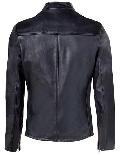 Men's Vintaged Cowhide Café Racer Leather Jacket