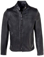 Men's Vintaged Cowhide Café Racer Leather Jacket