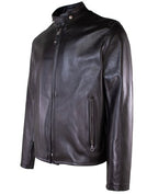 Men's Cowhide Casual Racer Leather Jacket