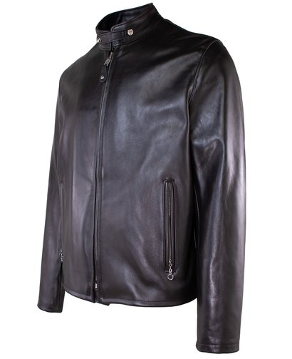 Men's Cowhide Casual Racer Leather Jacket