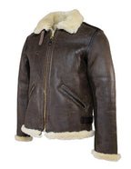 Men's B6 Sheepskin Jacket With Cowhide Trim