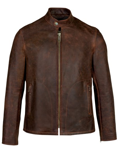 Men's Unlined Cowhide Cafe Racer Jacket