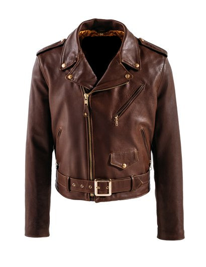 Men's Horsehide Motorcycle Jacket with Detachable Collar